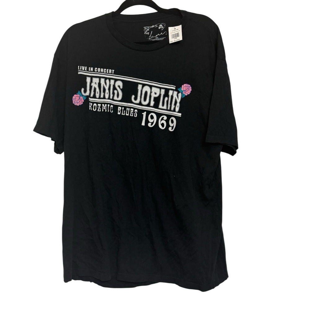 Janis Joplin T-Shirt Men's XXL Black Live in Concert Kozmic Blues 1969 Reprint